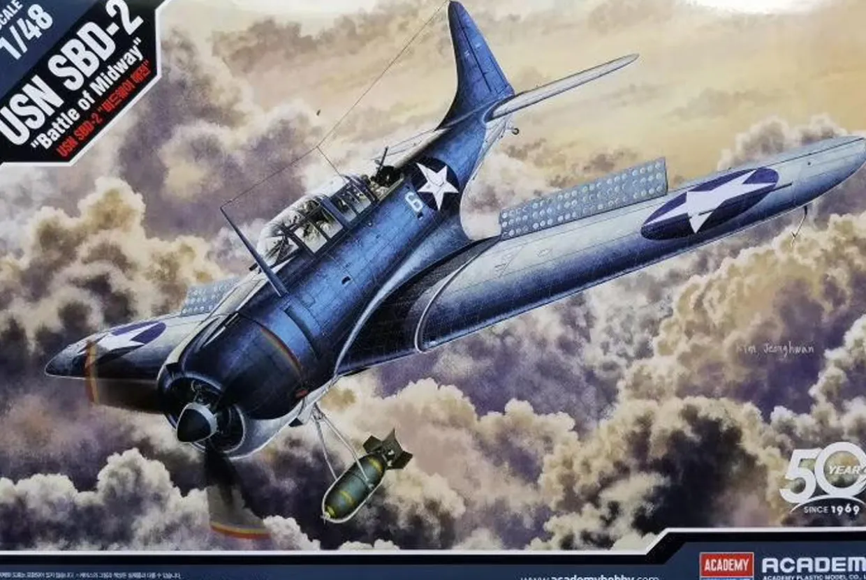 Academy 1/48 Douglas SBD-2 Dauntless "Midway" US Navy Model Kit