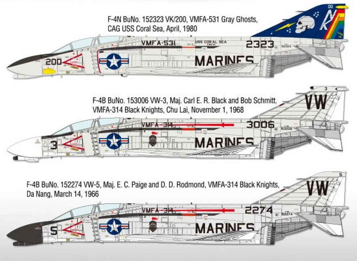 Academy 1/48 McDonnell Douglas F-4B/N Phantom II USMC VMFA-531 Gray Ghosts