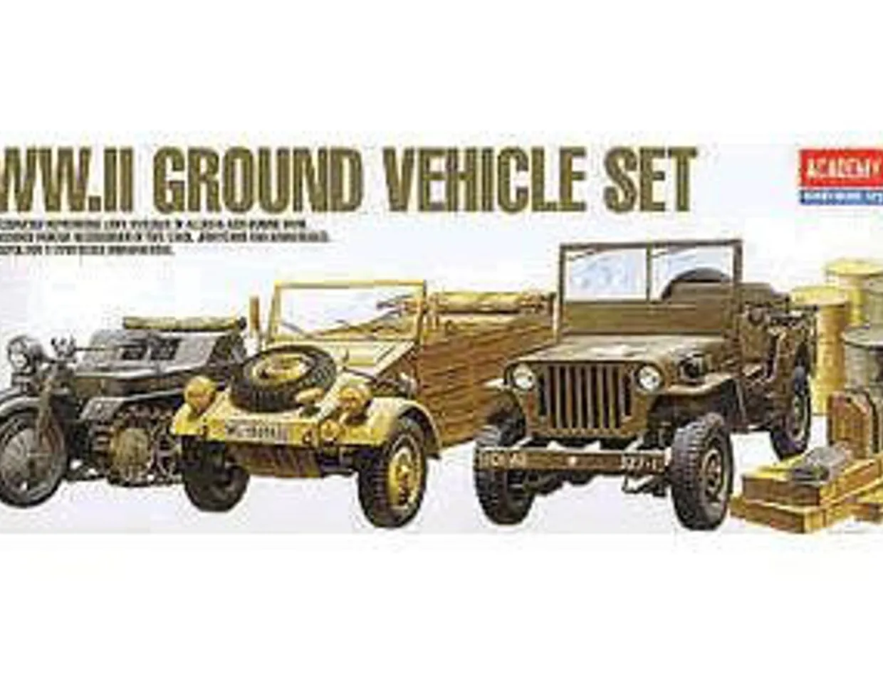 Academy 1/72 WWII Ground Vehicle Set 1 - US & German Vehicles