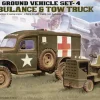 Academy 1/72 WWII Ground Vehicle Set 4 - Dodge Ambulance and Towing Tractor