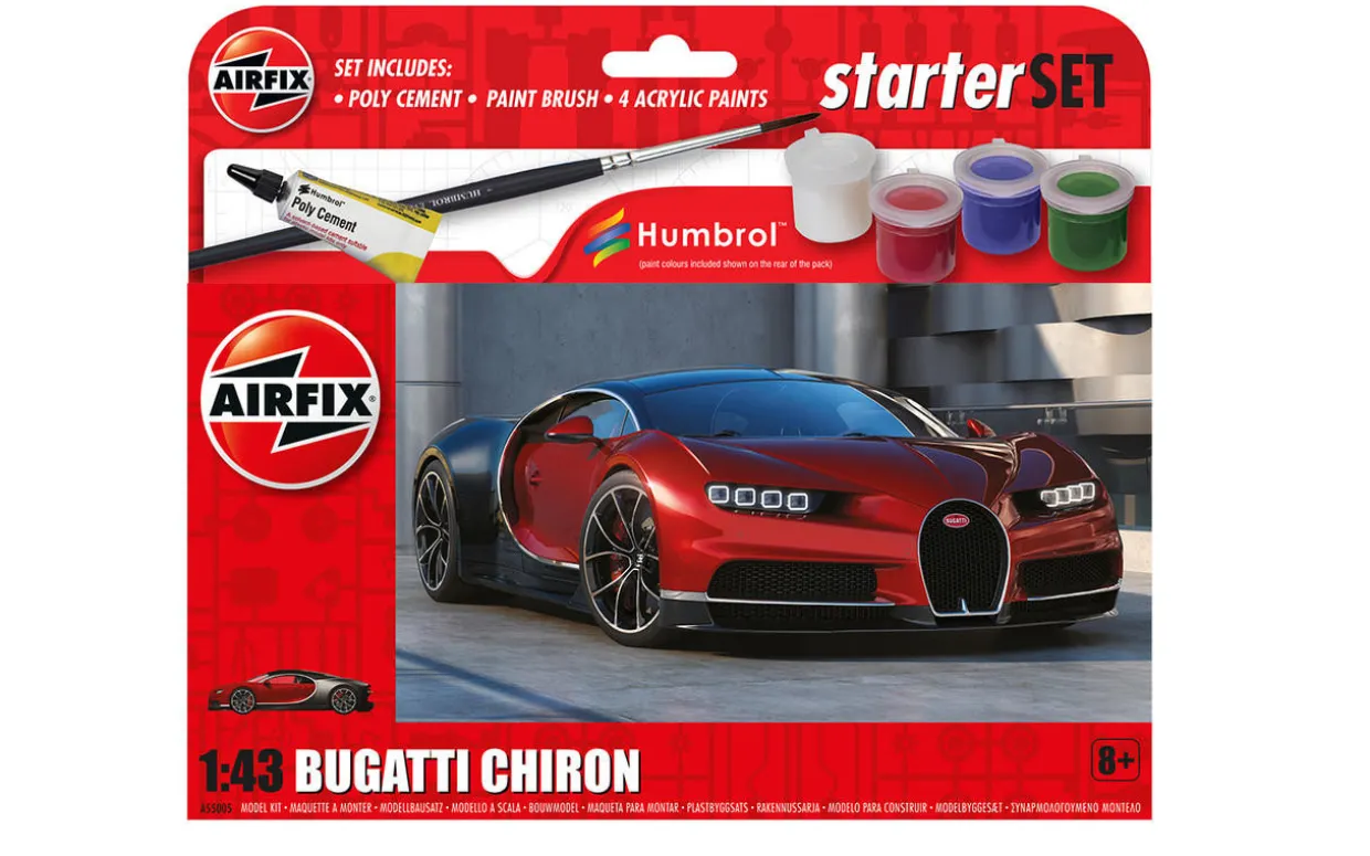 Airfix 1/43 Bugatti Chiron Starter Set