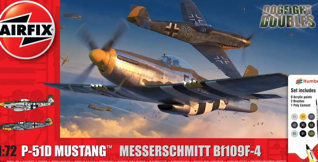 Airfix 1/72 North American P-51D Mustang vs Messerschmitt Bf 109F-4 Starter Set