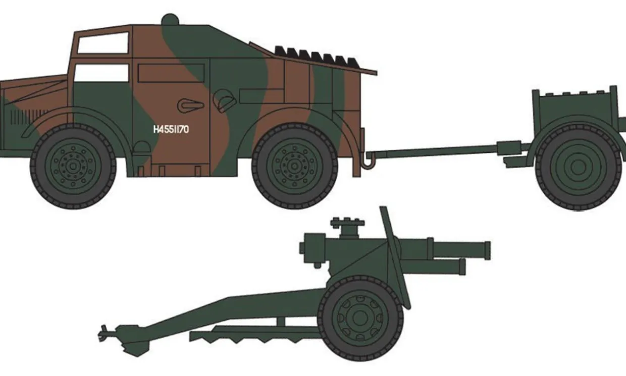 Airfix 1/76 Ordnance QF 25 Pounder and Morris C8 Quad Tractor