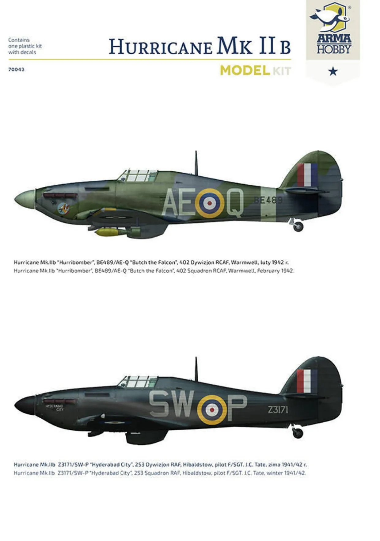 Arma Hobby 1/72 Hawker Hurricane Mk.IIb Model Kit