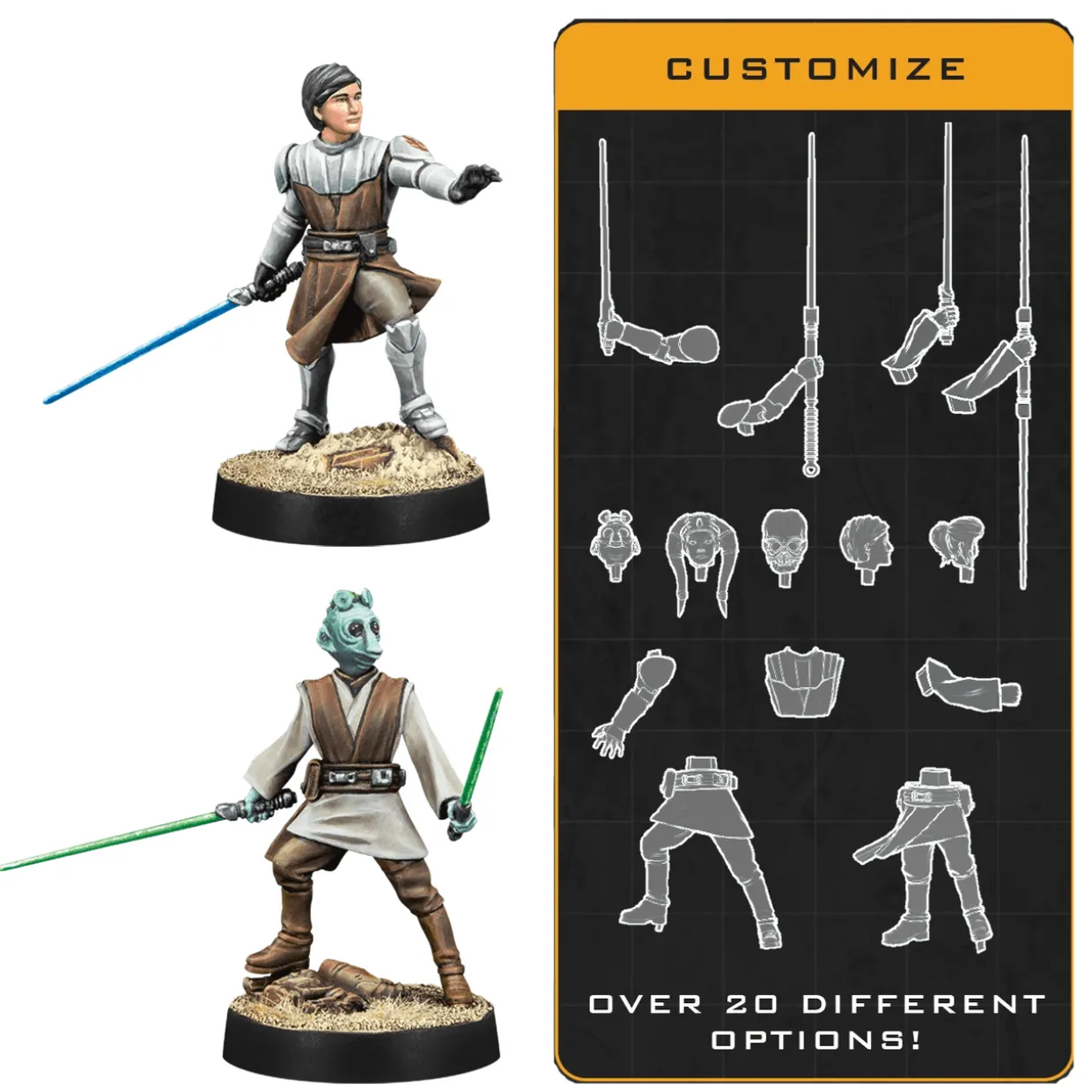 Atomic Mass Games Star Wars Legion - Galactic Republic - Commander Expansion - Customisable Jedi General & Knight