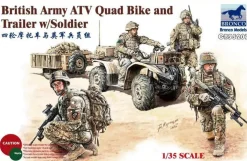 Bronco Kits 1/35 British Army ATV Quad Bike and Trailer Model Kiy