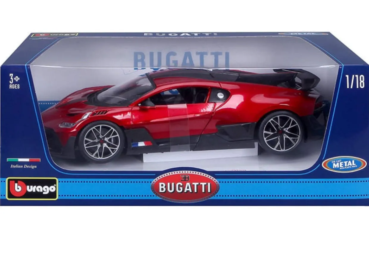 Burago 1/18 Bugatti Divo Red Diecast Model