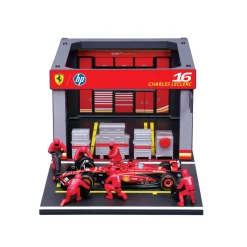 Burago 1/43 F1 Ferrari SF-24 Charles Leclerc Pit Pass Diorama