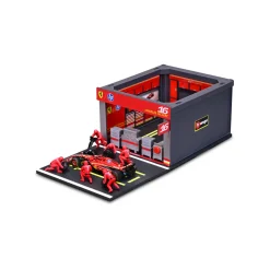 Burago 1/43 F1 Ferrari SF-24 Charles Leclerc Pit Pass Diorama