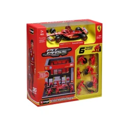 Burago 1/43 F1 Ferrari SF-24 Charles Leclerc Pit Pass Diorama
