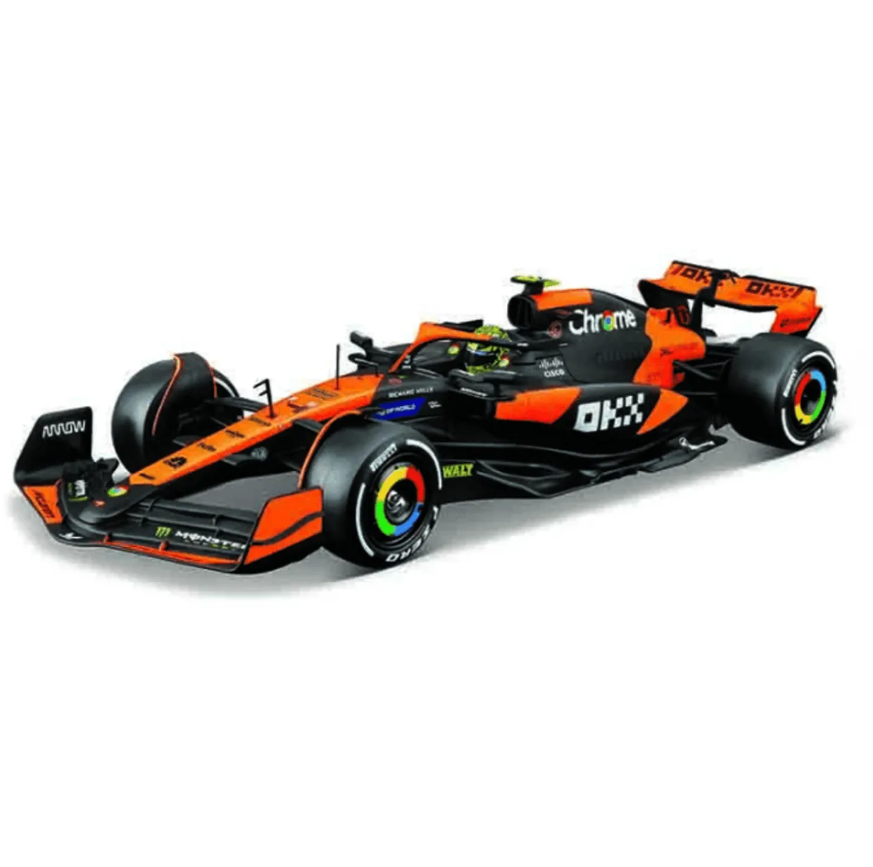 Burago 1/24 F1 McLaren MCL38 2024 With Norris Helmet Figure Diecast Model