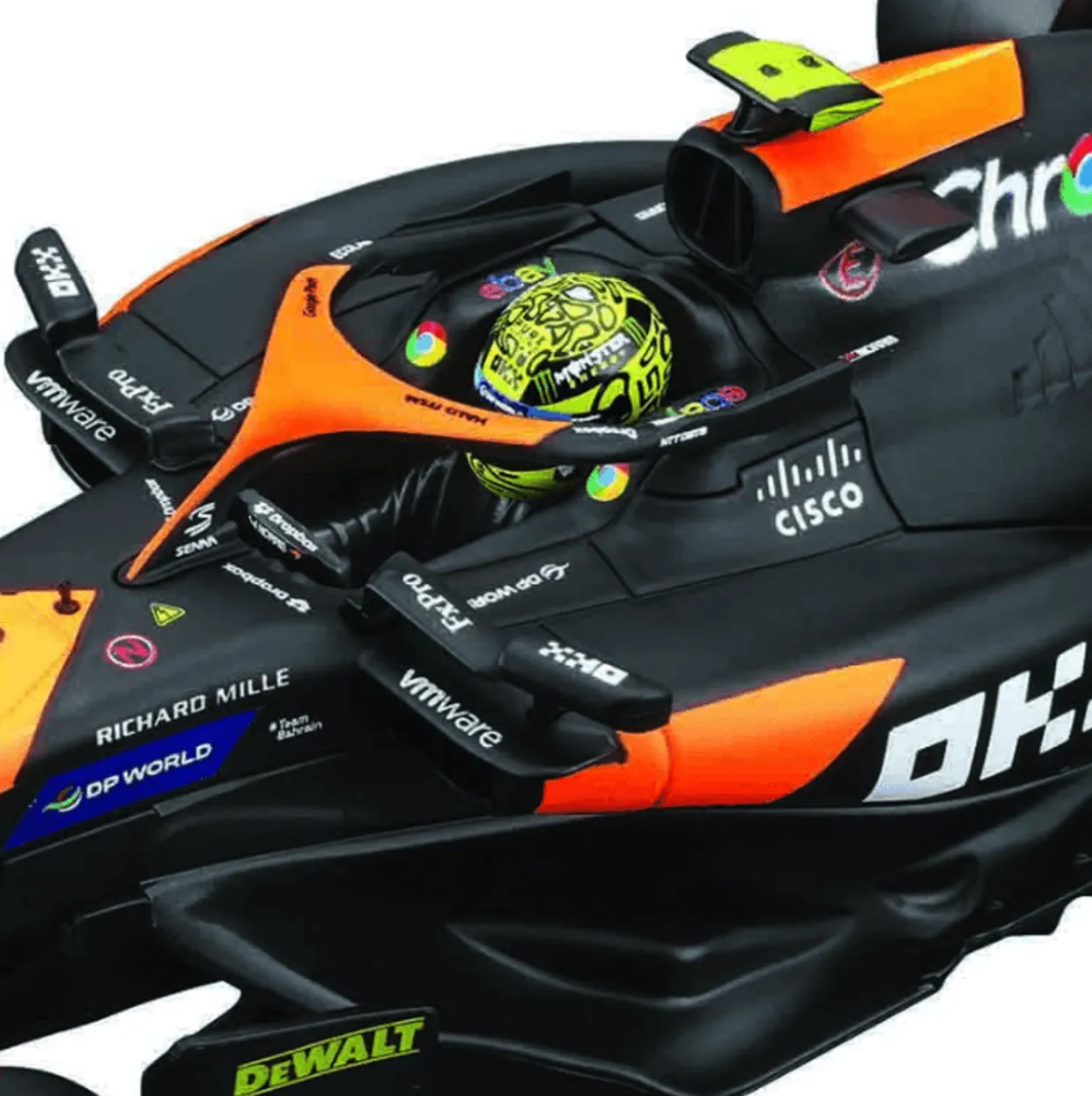 Burago 1/24 F1 McLaren MCL38 2024 With Norris Helmet Figure Diecast Model