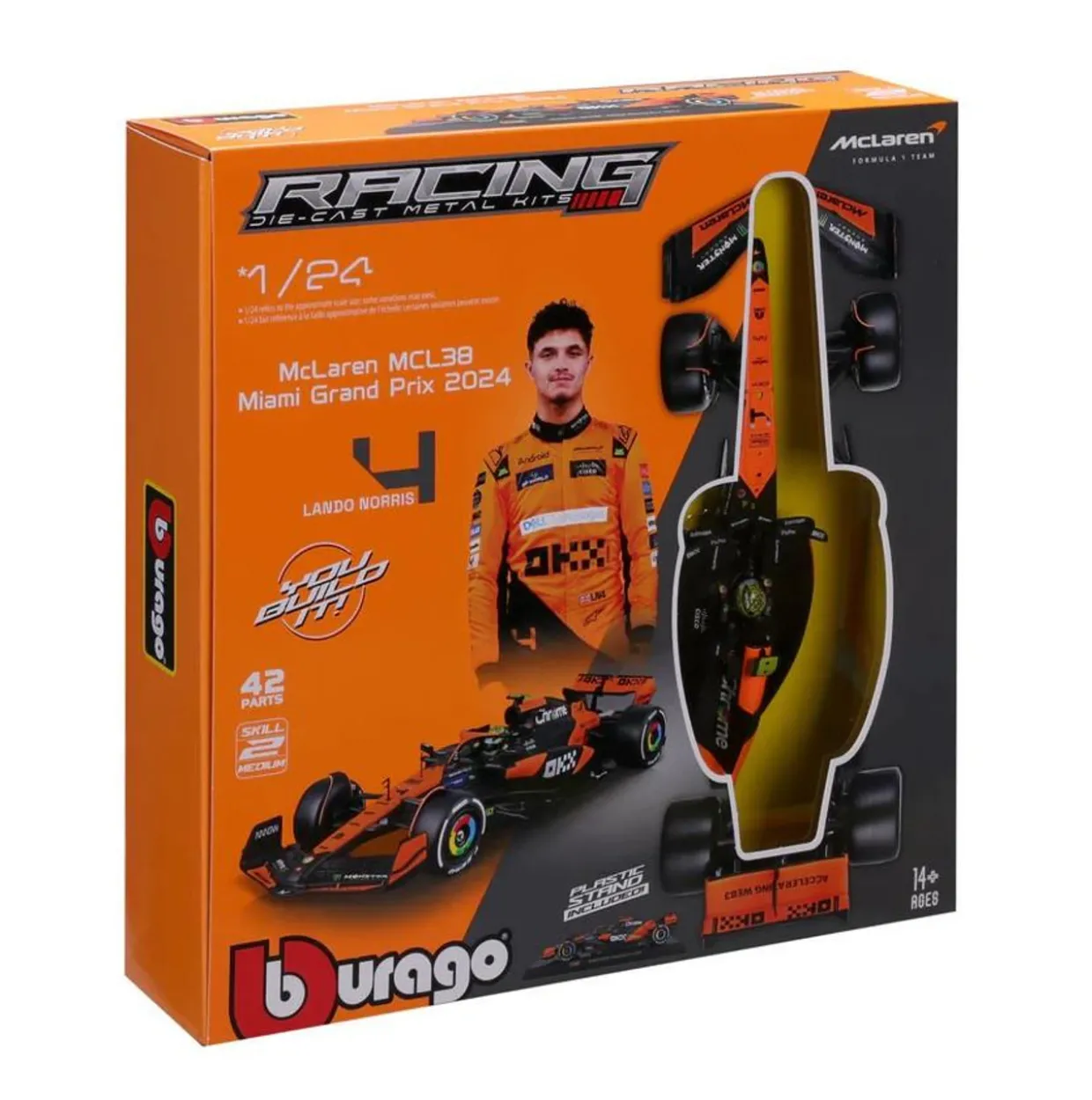 Burago 1/24 F1 McLaren MCL38 2024 Norris Diecast Model Kit
