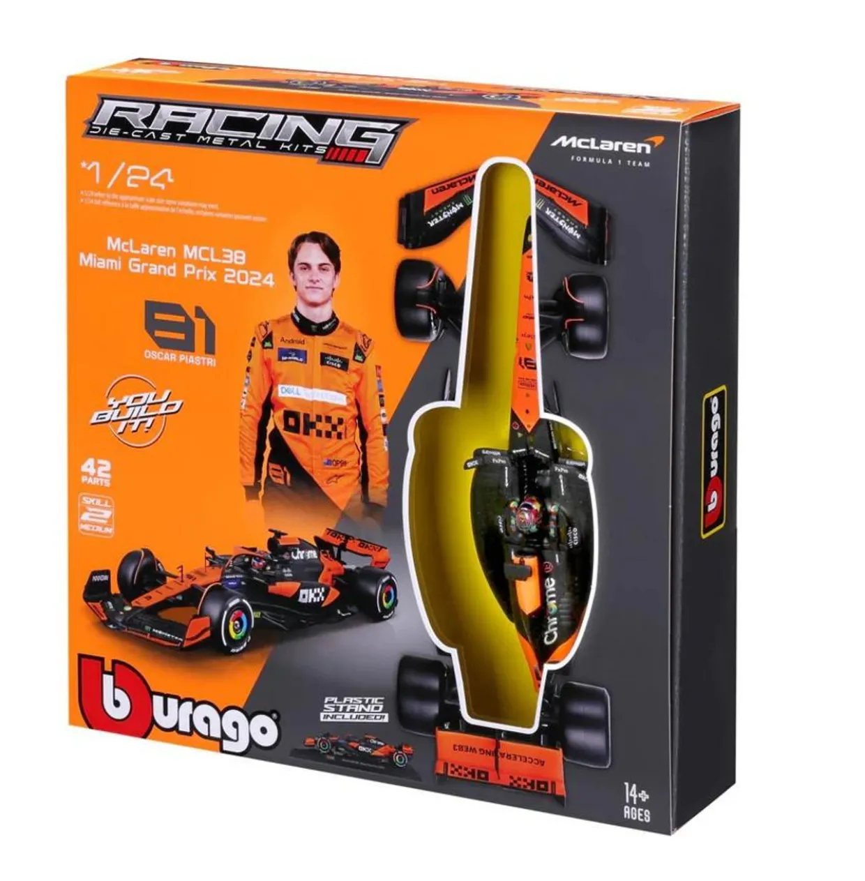 Burago 1/24 F1 McLaren MCL38 2024 Piastri Diecast Model Kit