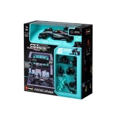 Burago 1/43 F1 Mercedes AMG W15 2024 Lewis Hamilton Pit Pass Diorama