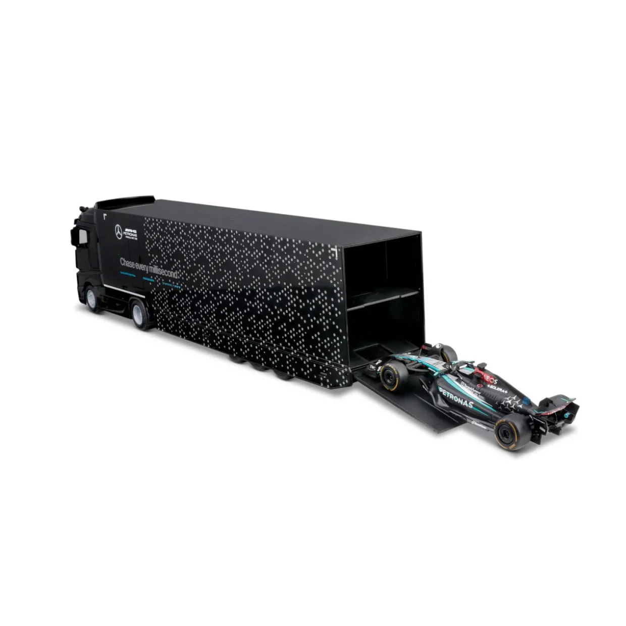 Burago 1/43 F1 Merdeces AMG Racing Transporter Lorry W15 2024 George Russell