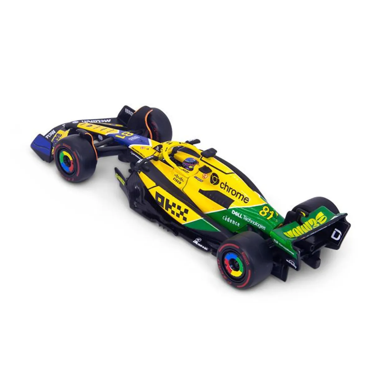 Burago 1/43 McLaren MCL38 Senna Livery F1 2024 #81 Oscar Piastri With Helmet