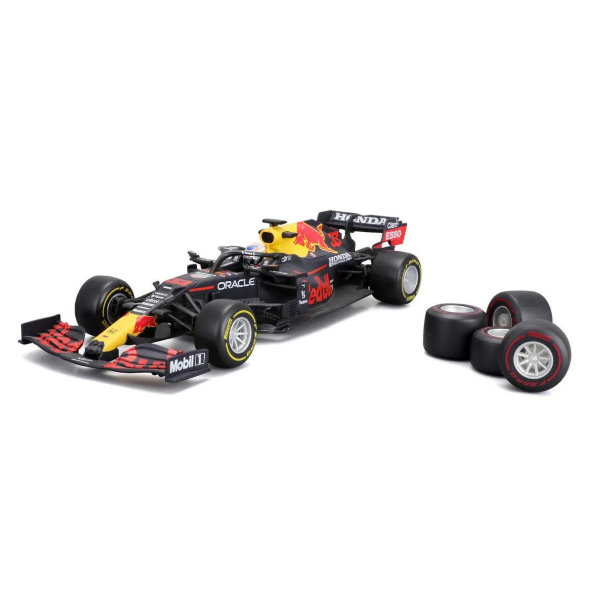 Burago 1/24 Red Bull Toy Tyre Changing Racing Car (2021) Verstappen Playset