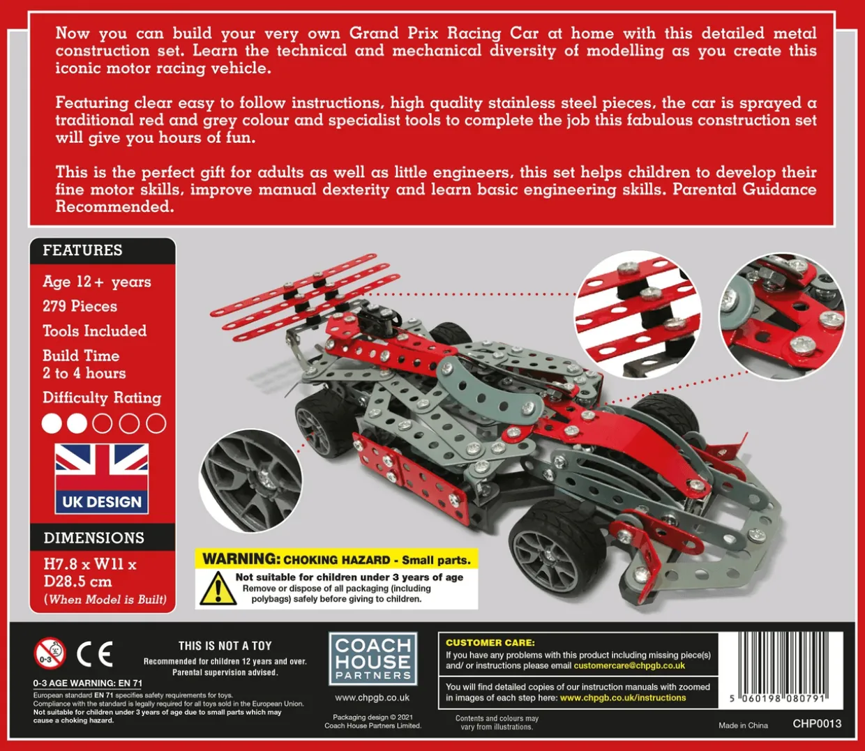 Coach House Partners - Grand Prix Racing Car - Metal Construction Set