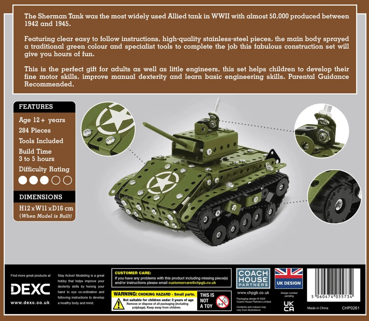 Coach House Partners - M4 Sherman Tank - Metal Construction Set