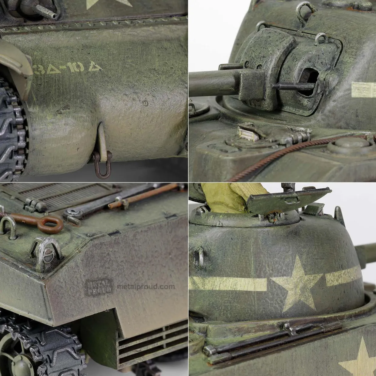 Forces Of Valor 1/32 U.S. Medium Tank Sherman M4A3 (75), VVSS Suspension & 57° Glacis Direct Vision Diecast Model