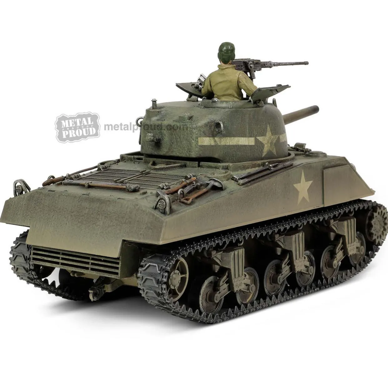 Forces Of Valor 1/32 U.S. Medium Tank Sherman M4A3 (75), VVSS Suspension & 57° Glacis Direct Vision Diecast Model