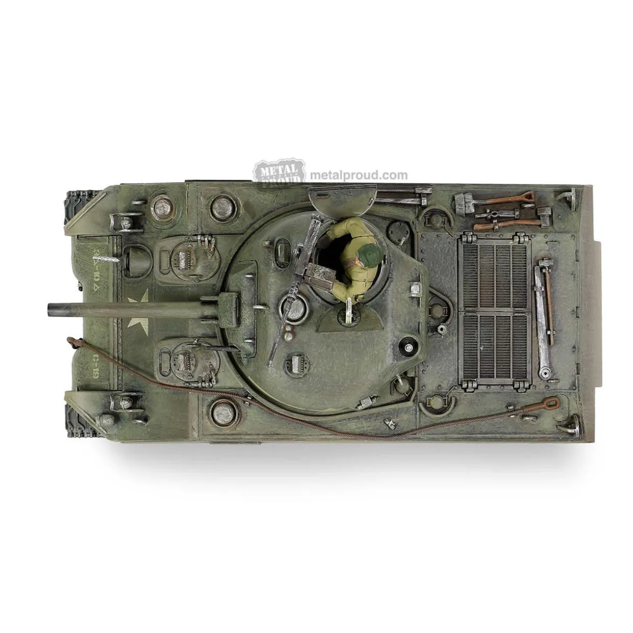 Forces Of Valor 1/32 U.S. Medium Tank Sherman M4A3 (75), VVSS Suspension & 57° Glacis Direct Vision Diecast Model