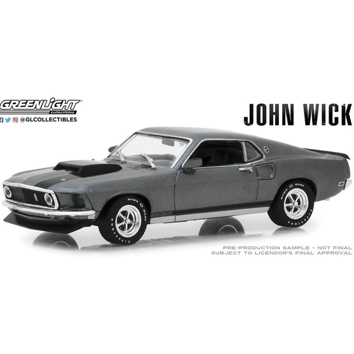 Greenlight 1/43 John Wick (2014 Movie) 1969 Ford Mustang Boss 429
