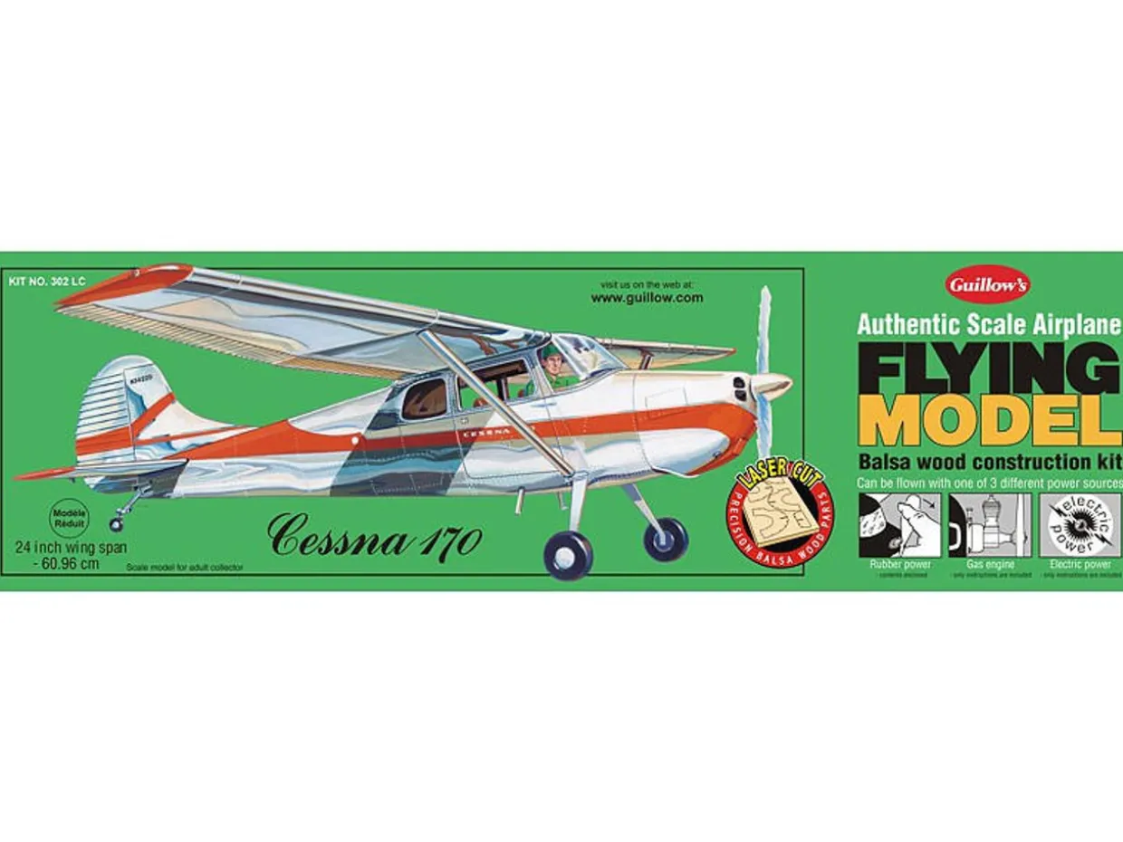Guillow 1/18 Cessna 170 Balsa Model Kit