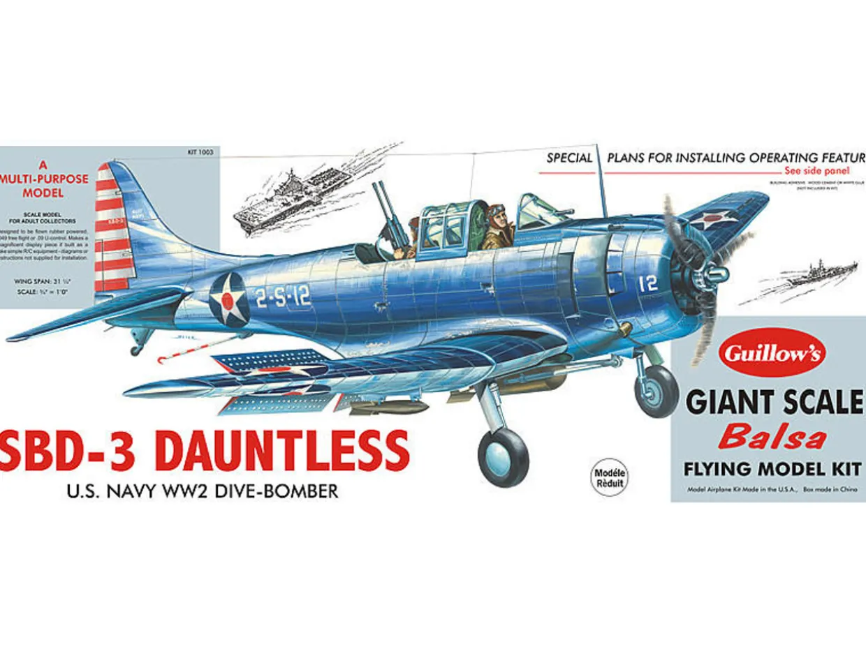 Guillow 1/16 Douglas SBD3 Dauntless Balsa Model Kit