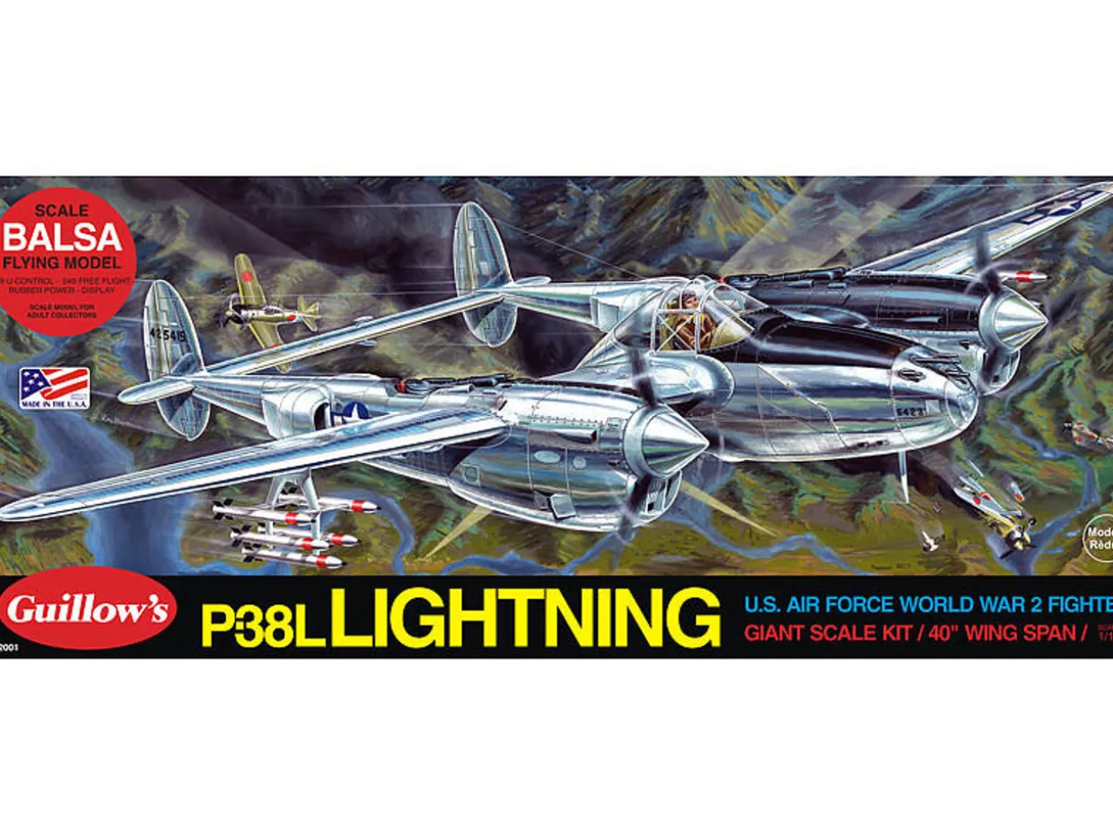 Guillow 1/16 Lockheed P-38L Lightning Balsa Model Kit