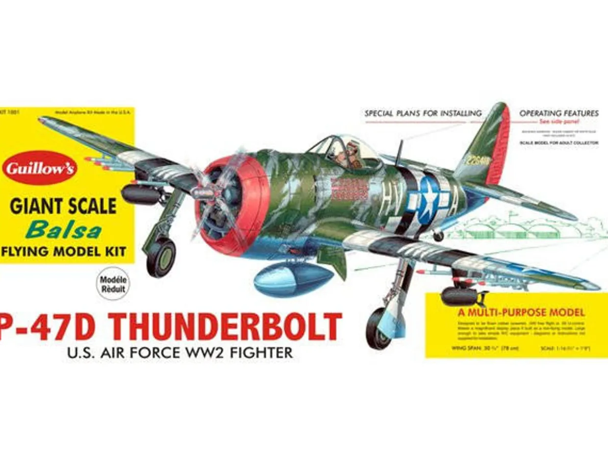 Guillow 1/16 Republic P-47D Thunderbolt Balsa Model Kit