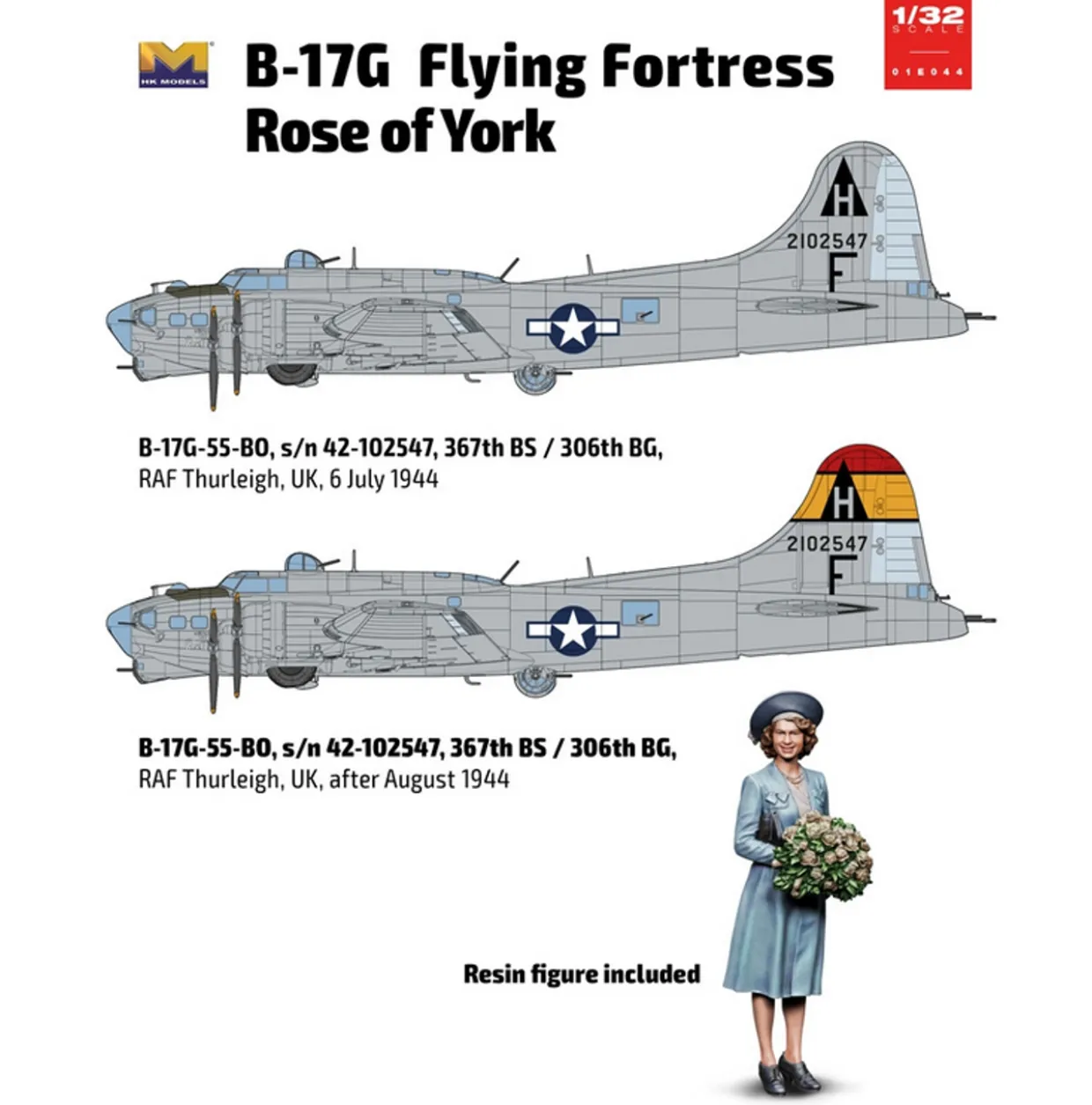 Hong Kong Models 1/32 Boeing B-17G Flying Fortress Rose of York Limited Edition