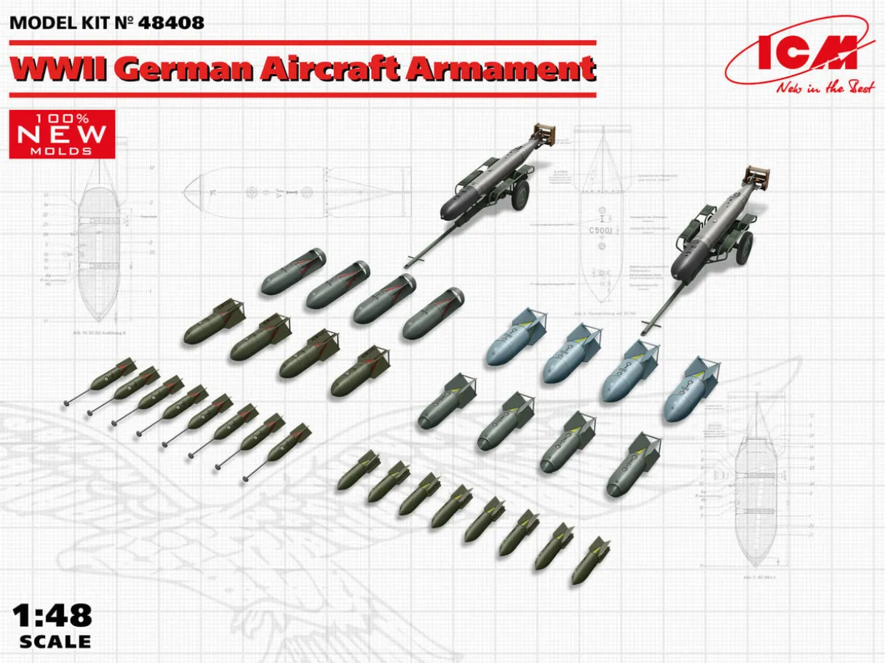ICM 1/48 Armament for WWII German Aircraft Model Kit