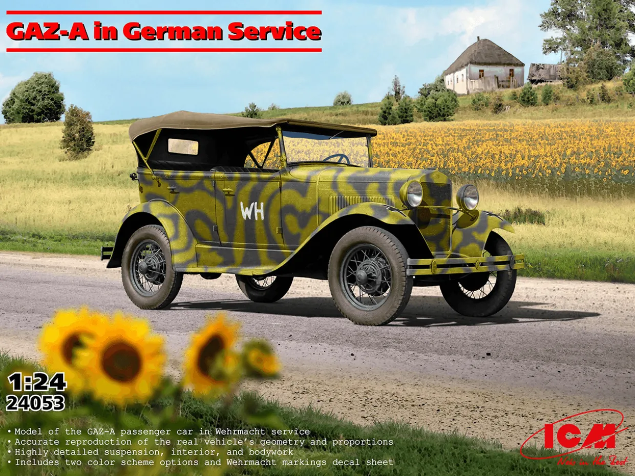 ICM 1/24 GAZ-A Passenger Car in German Service