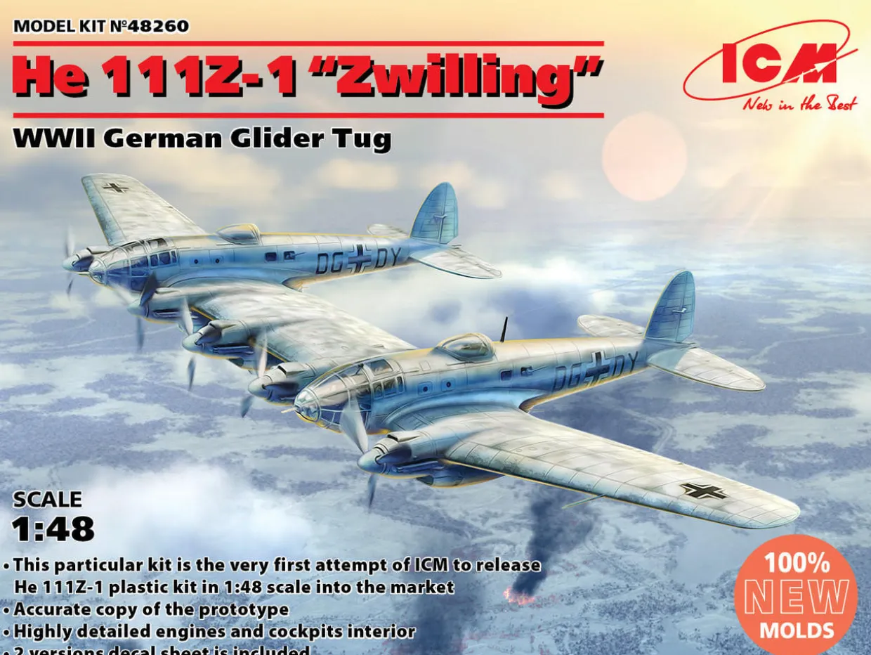 ICM 1/48 Heinkel He 111Z-1 Zwilling Glider Tug Model Kit