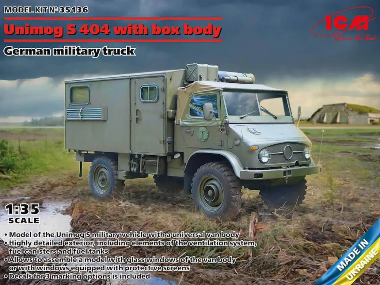 ICM 1/35 Unimog S 404 w/ Box Body, German Military Truck