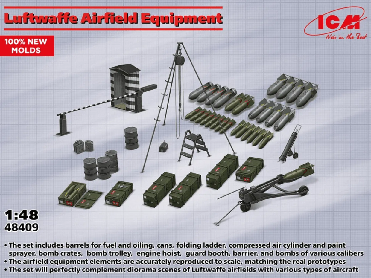 ICM 1/48 WWII Luftwaffe Airfield Equipment