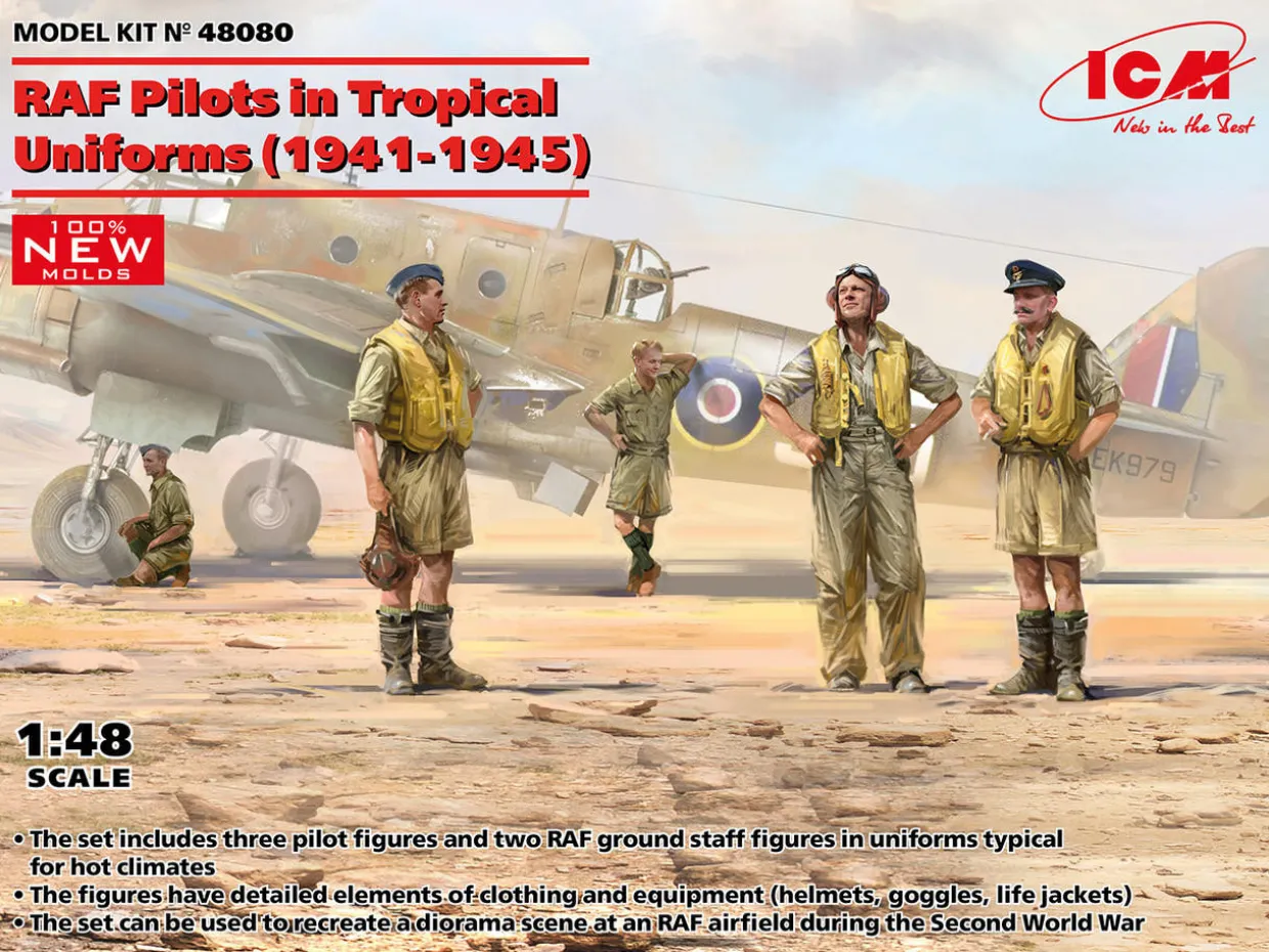 ICM 1/48 WWII RAF Pilots in Tropical Uniforms 1941-1945