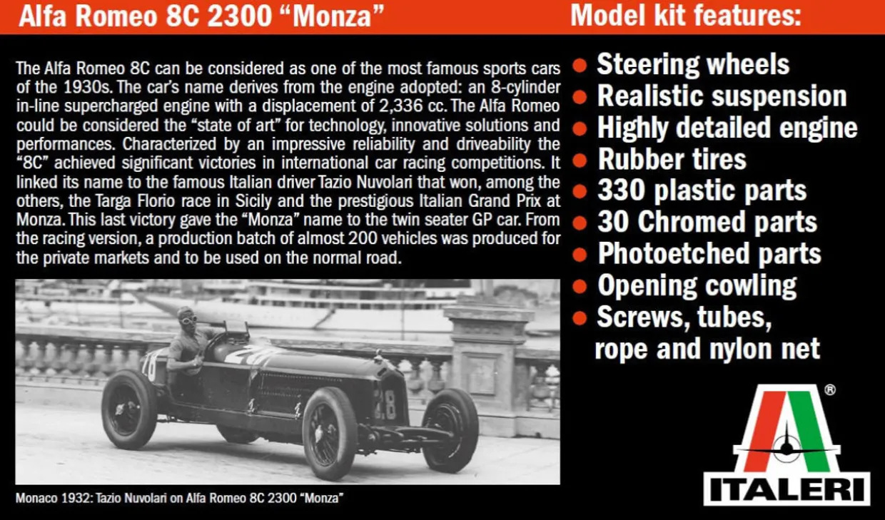 Italeri 1/12 Alfa Romeo 8C 2300 Monza