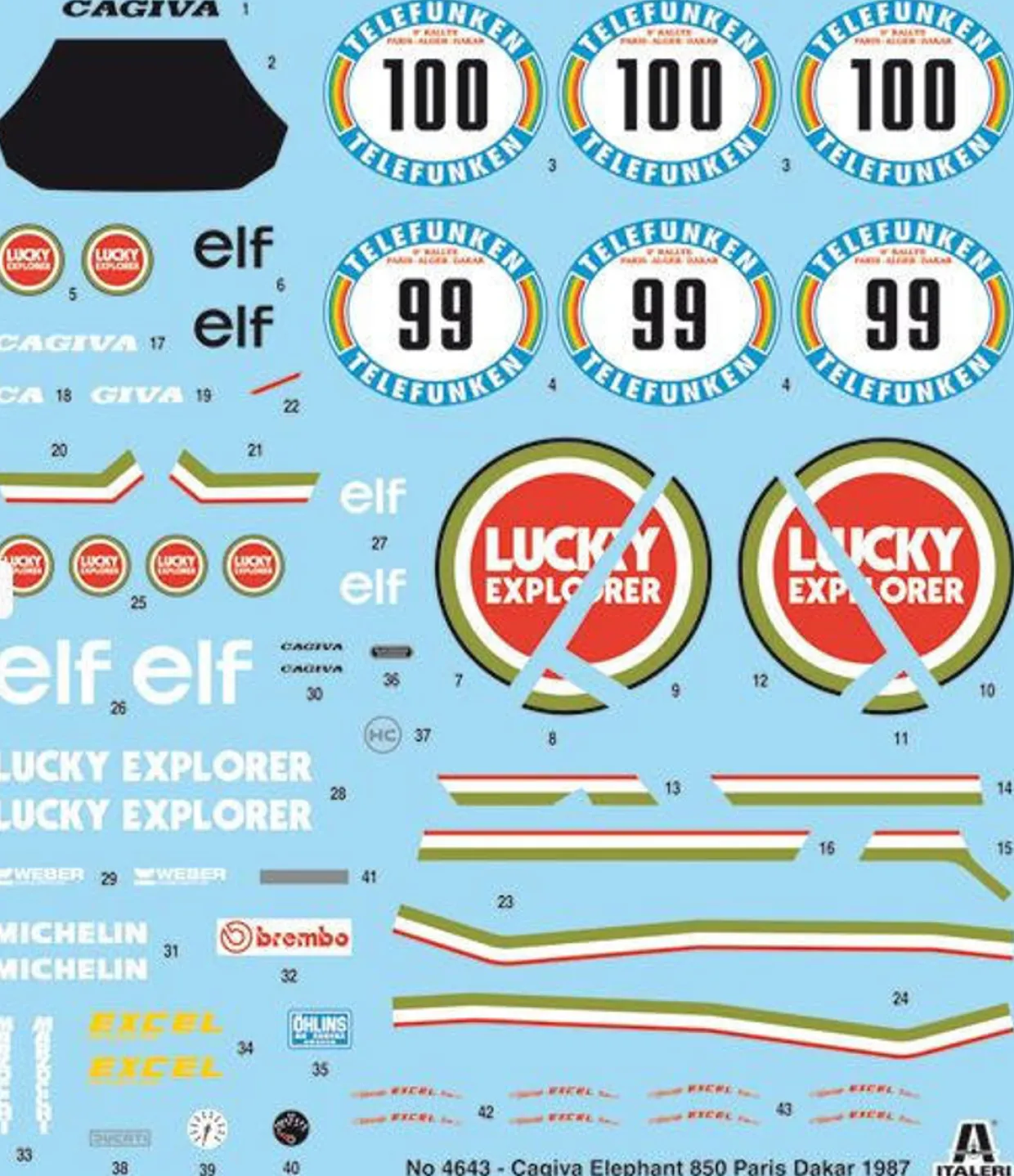 Italeri 1/9 Cagiva Elefant 850 Paris-Dakar 1987