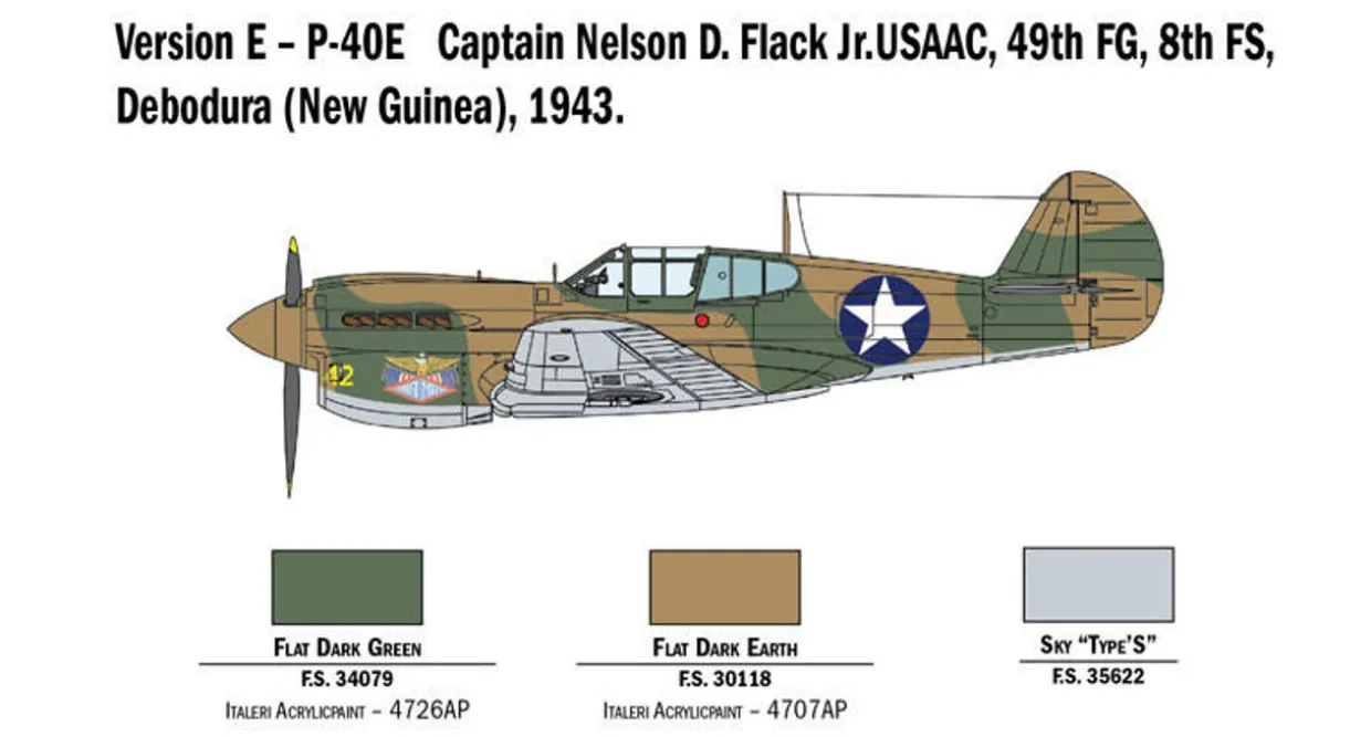Italeri 1/48 Curtiss P-40E/K Kittyhawk