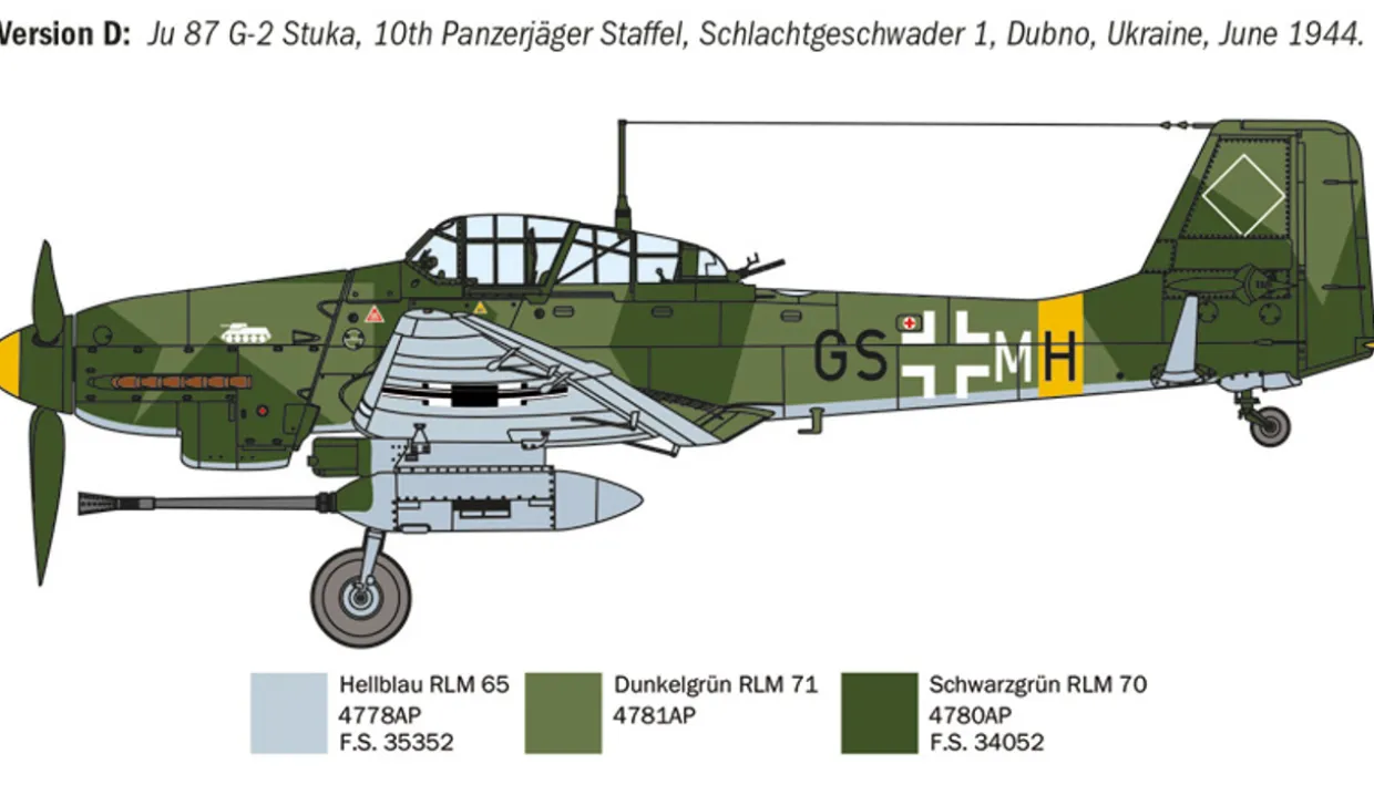 Italeri 1/72 Junkers Ju 87G-2 Kanonenvogel Model Kit