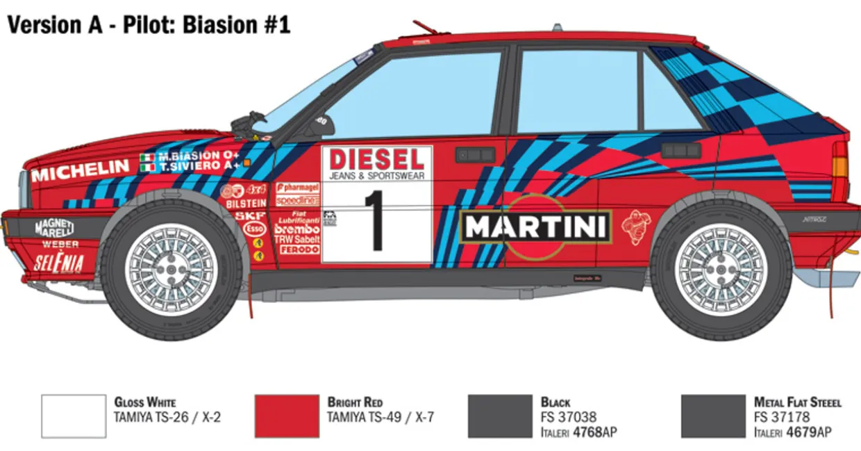 Italeri 1/12 Lancia Delta HF Integrale Sanremo 1989 Rally