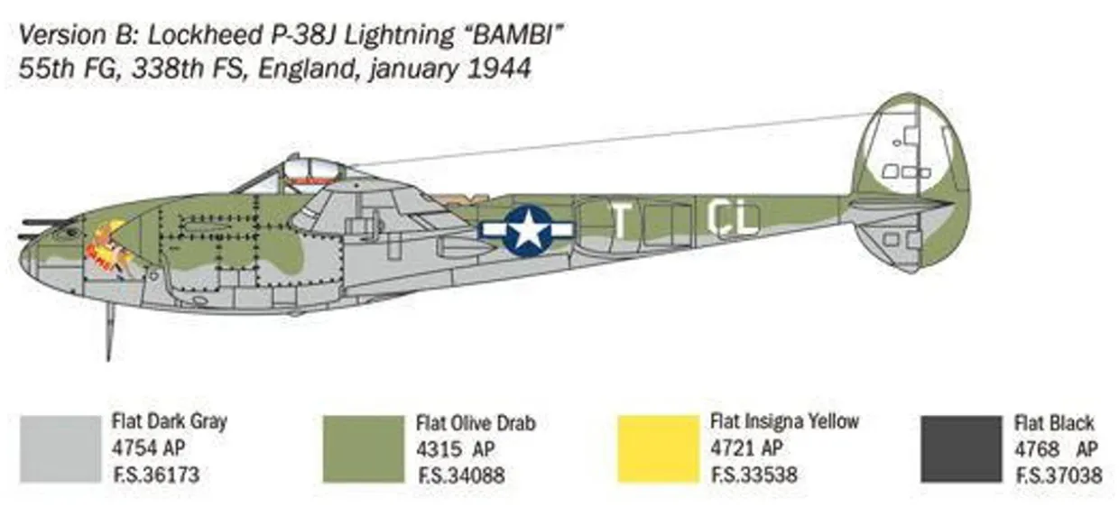 Italeri 1/72 Lockheed P-38J Lightning