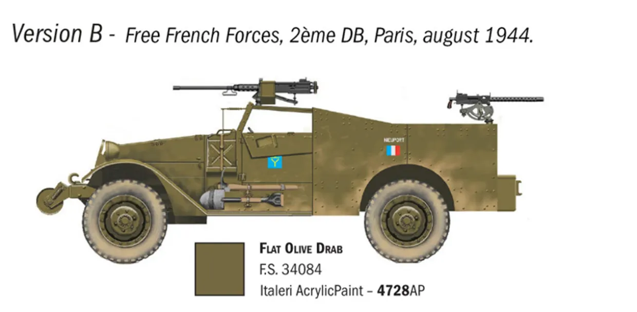 Italeri 1/72 M3A1 Scout Car Model Kit