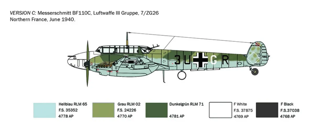 Italeri 1/72 Messerschmitt Bf 110 C Zerstorer