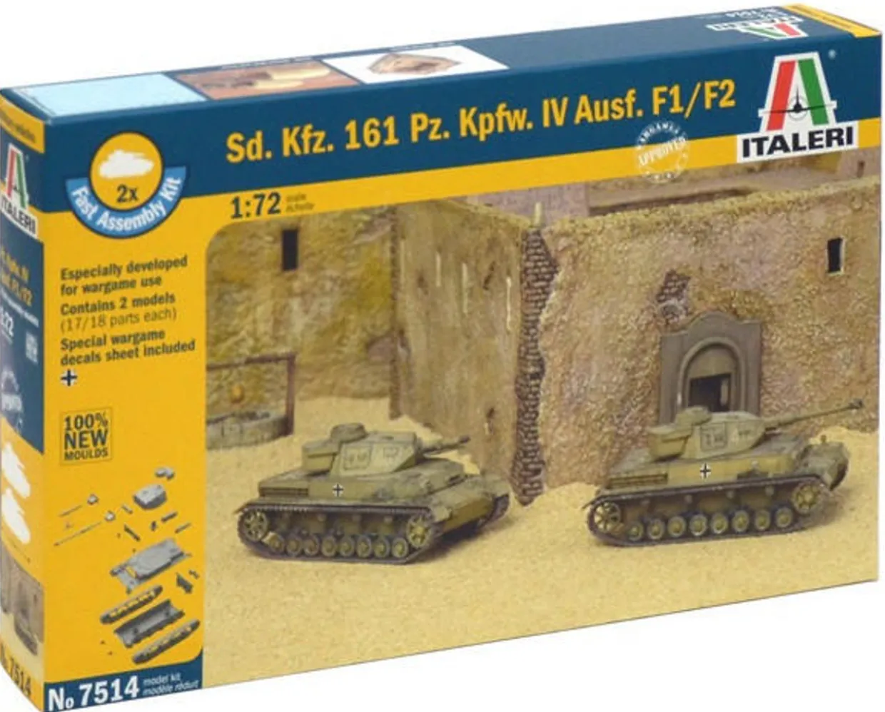 Italeri 1/72 Pz.Kpfw.IV Ausf.F1/F2 Panzer IV Fast Assembly Model Kit