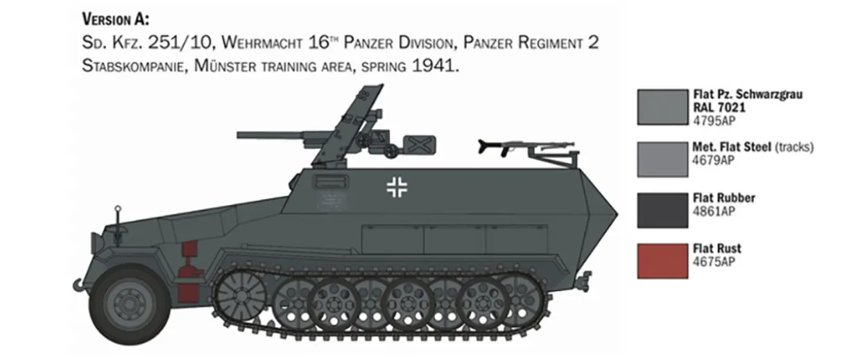 Italeri 1/72 Sd.Kfz.251/10 3.7 cm PaK