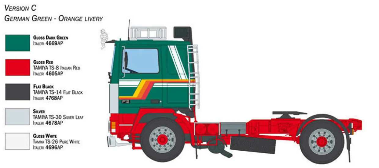 Italeri 1/24 Volvo F12 Intercooler Low Roof Model